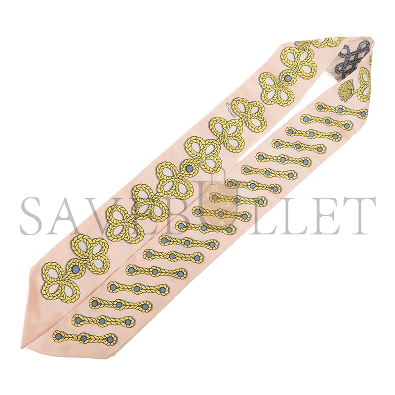 HERMÈS SILK TWILLY SCARF BLUE BEIGE MULTI 